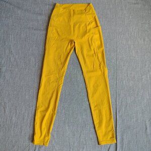 1st Phorm Leggings Women's Yellow Mustard Gold Yoga Athletic Pants